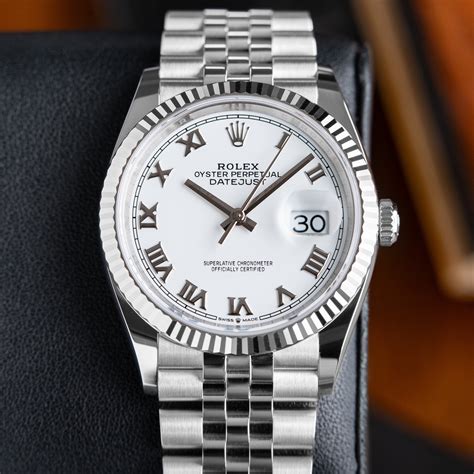 rolex datejust roulette 36mm white baton prezzo|rolex datejust dial.